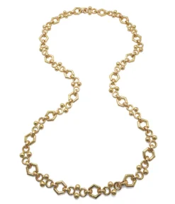 David Webb Necklaces*Hexagonal and Round Link Chain Necklace