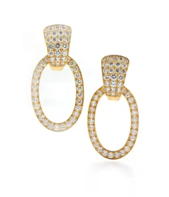 David Webb Earrings*Hollywood Hoop Earrings, Yellow Gold