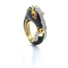 David Webb Rings*Horse Ring, Black Enamel, Ruby