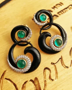 David Webb Earrings*Ink Scroll Earrings