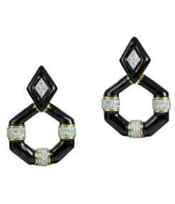 David Webb Earrings*Irving Place Earrings, Black