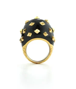 David Webb Rings*Jackie Ring, Black Enamel