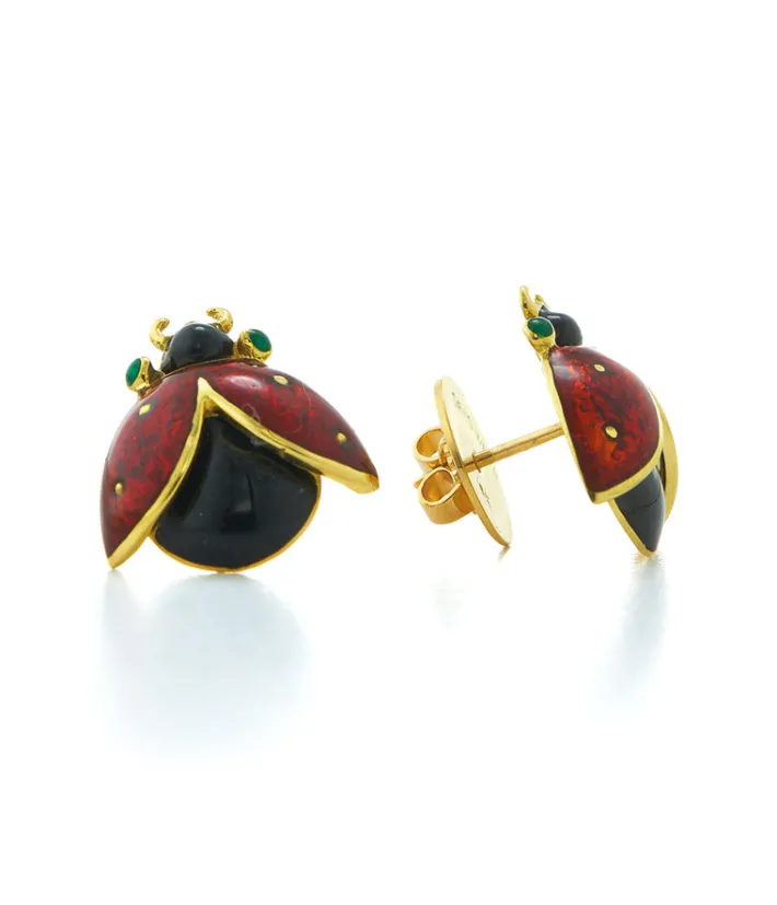 David Webb Earrings*Ladybug Earrings