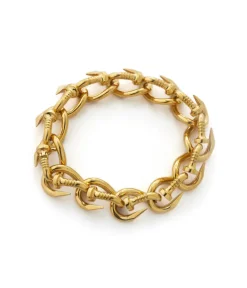 David Webb Bracelets*Large Bent Nail Link Bracelet, Polished 18K Gold