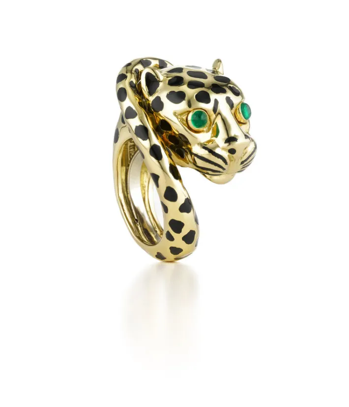 David Webb Rings*Leopard Ring, Wrapped Tail