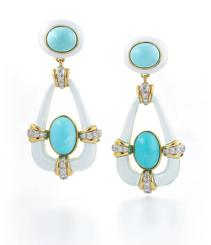 David Webb Earrings*Long Swing Earrings