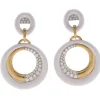 David Webb Earrings*Luna Doorknocker Earrings, White Enamel