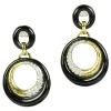 David Webb Earrings*Luna Doorknocker Earrings, Black Enamel