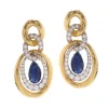 David Webb Earrings*Madison Twisted Double Oval Hoop Earrings, Sapphire