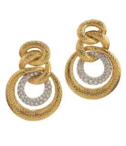 David Webb Earrings*Madison Twisted Double Round Hoop Earrings