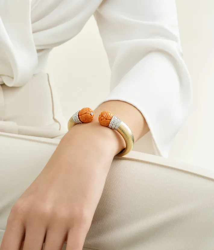 David Webb Bracelets*Magellan Cuff, Coral