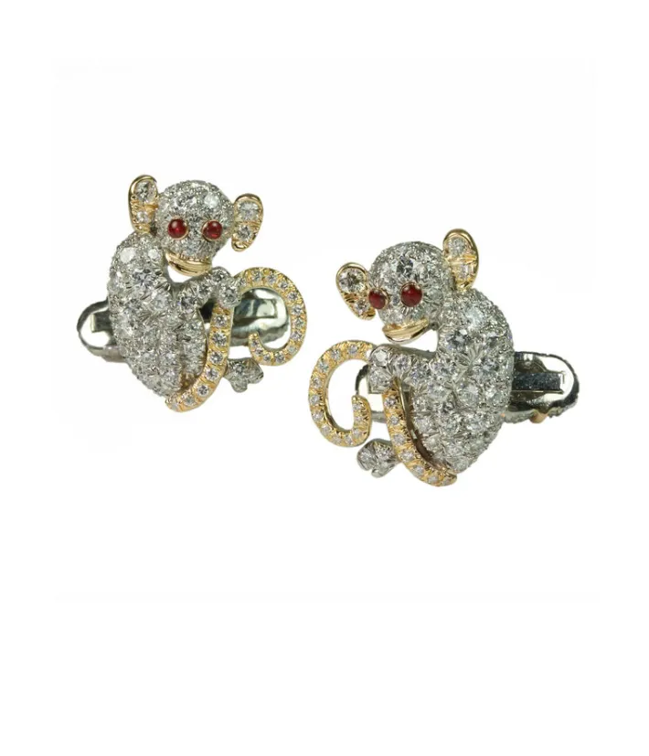 David Webb Cuff Links*Monkey Cuff Links