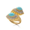 David Webb Rings*Mount Olympus Crossover Ring, Turquoise