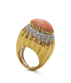 David Webb Rings*Mount Olympus Ring, Angel Skin Coral