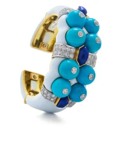 David Webb Bracelets*Native Blossom Cuff, Turquoise
