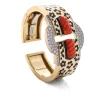 David Webb Bracelets*Oval Buckle Cuff with Leopard Spots