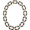 David Webb Necklaces*Oval Link Necklace, Black Enamel