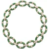 David Webb Necklaces*Oval Link Necklace, Green Enamel