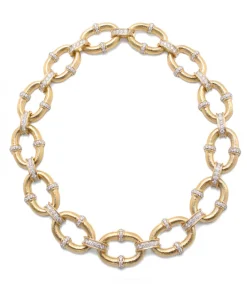 David Webb Necklaces*Oval Link Necklace, Hammered Gold