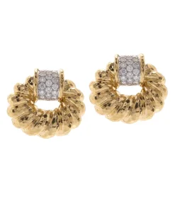 David Webb Earrings*Oval Rope Earrings