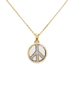 David Webb Necklaces*Peace Pendant Necklace, White Enamel