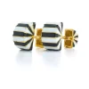 David Webb Cuff Links*Pinwheel Cuff Links, Black and White Enamel