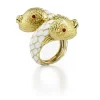David Webb Rings*Pisces Ring, White Enamel