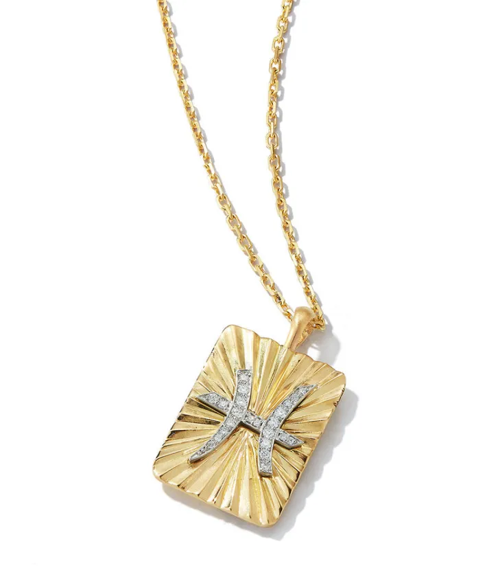 David Webb Necklaces*Pisces Zodiac Pendant Necklace, Diamonds