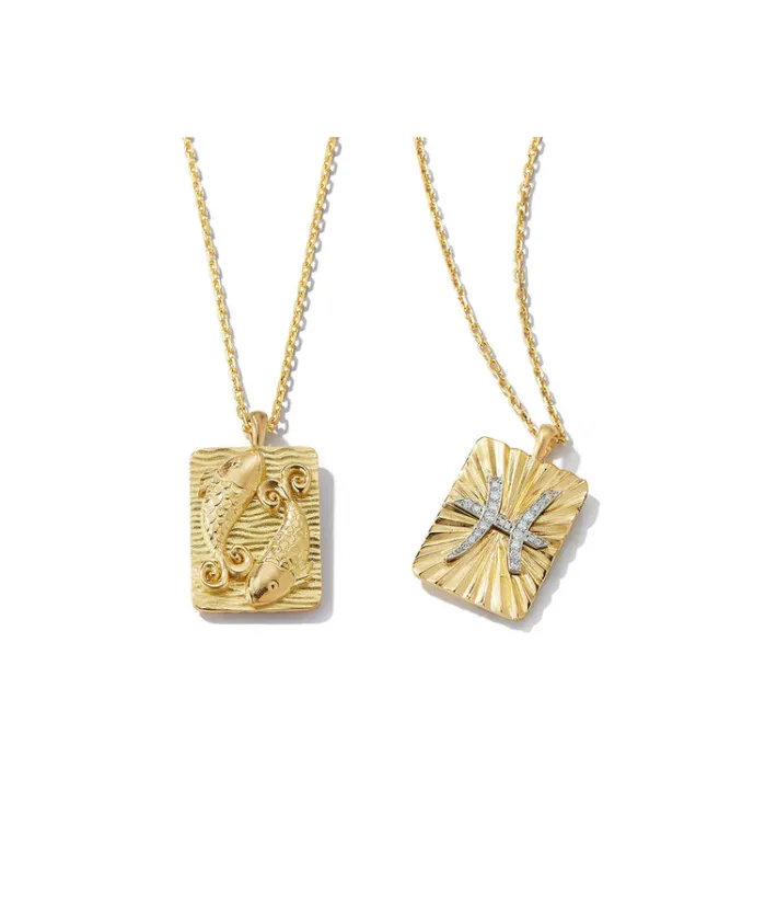 David Webb Necklaces*Pisces Zodiac Pendant Necklace, Diamonds