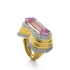 David Webb Rings*Plateau Ring, Kunzite and Diamonds