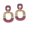 David Webb Earrings*Radiator Hoop Earrings, Diamonds and Pink Enamel