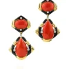 David Webb Earrings*Radio Earrings, Coral