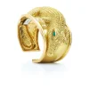 David Webb Bracelets*Repoussé Alligator Cuff, Emerald
