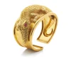 David Webb Bracelets*Repoussé Alligator Cuff, Ruby