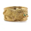 David Webb Bracelets*Repoussé Lion Cuff, Emerald