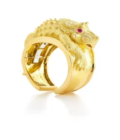 David Webb Bracelets*Repoussé Triceratops Cuff