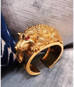 David Webb Bracelets*Repoussé Triceratops Cuff