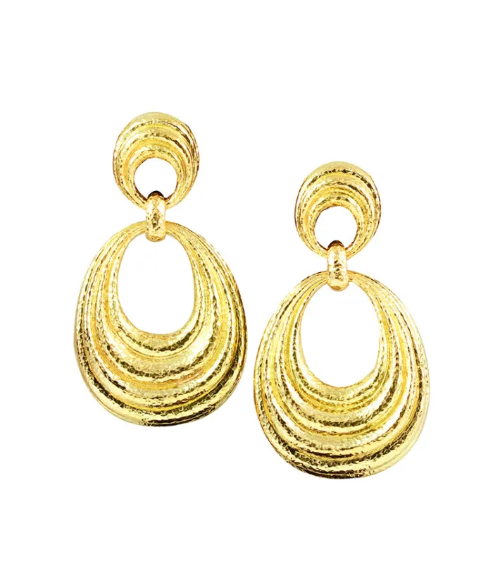 David Webb Earrings*Rippled Hoop Earrings
