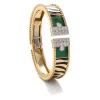 David Webb Bracelets*Rope Lane Cuff with Tiger Stripe, Green