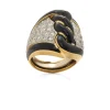 David Webb Rings*Rope Ring, Black Enamel