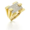 David Webb Rings*Scaffold Ring, Hammered Gold