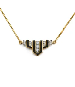 David Webb Necklaces*Scape Necklace, Black Enamel