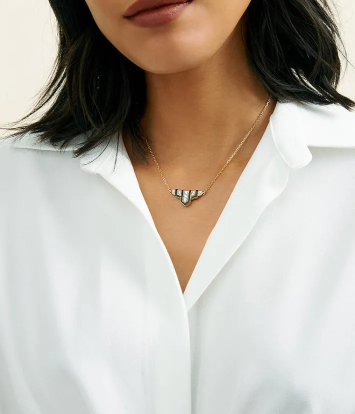 David Webb Necklaces*Scape Necklace, Black Enamel