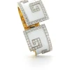 David Webb Bracelets*Scroll Cuff, White Enamel