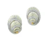 David Webb Earrings*Shell Earrings, White Enamel, Diamonds