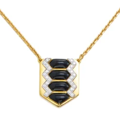 David Webb Necklaces*Shield Necklace, Black Enamel