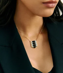 David Webb Necklaces*Shield Necklace, Black Enamel