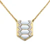 David Webb Necklaces*Shield Necklace, White Enamel