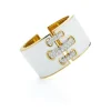 David Webb Bracelets*Shoelace Cuff, White Enamel