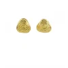 David Webb Earrings*Single Leaf Zen Earrings, Gold